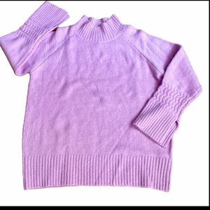 JOA J.O.A. Lilac Sweater Small Soft Knit Mock Neck with Long Sleeve Detail NWOT
